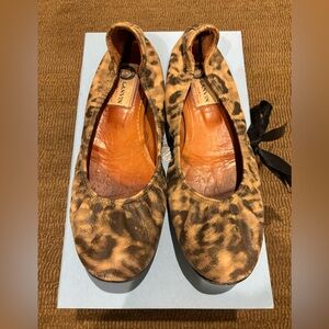 Lanvin leopard print leather ballet flats size 38/7.5.